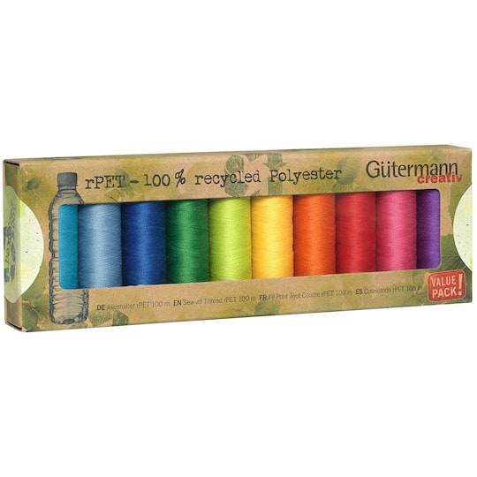 G&#xFC;termann Bright rPET Polyester Sew-All Thread Set, 10ct.